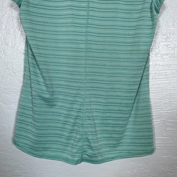 Royal Robbins Women XS Green Stripe Tank Top Ribbed Knit Stretch Gorp Granola - Picture 6 of 8